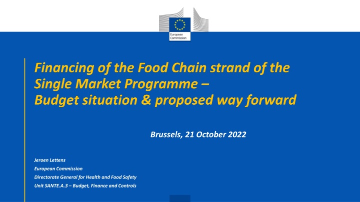 financing of the food chain strand of the single n.w