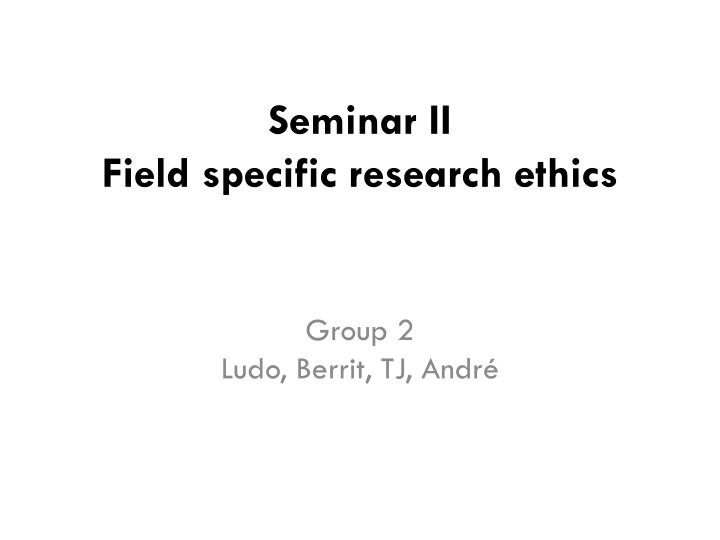 seminar ii n.w