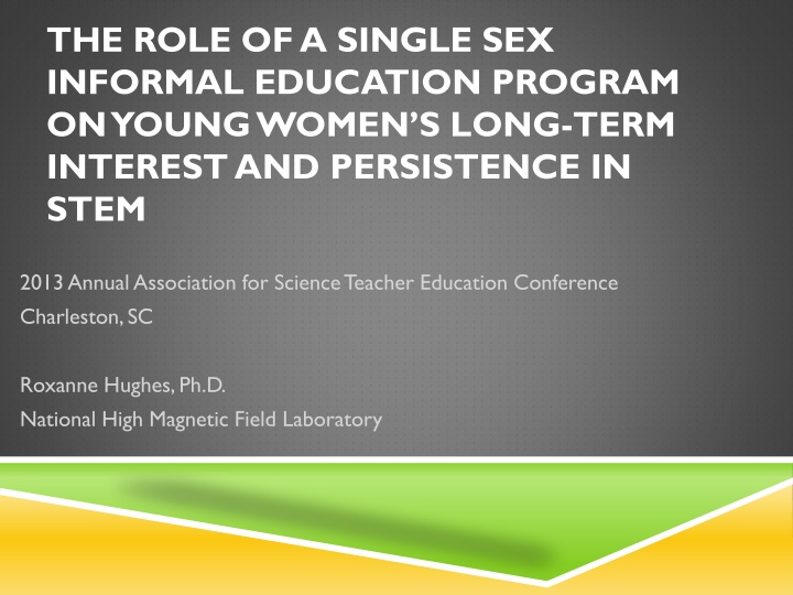 the role of a single sex informal education n.w