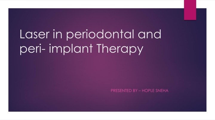 laser in periodontal and peri implant therapy n.w