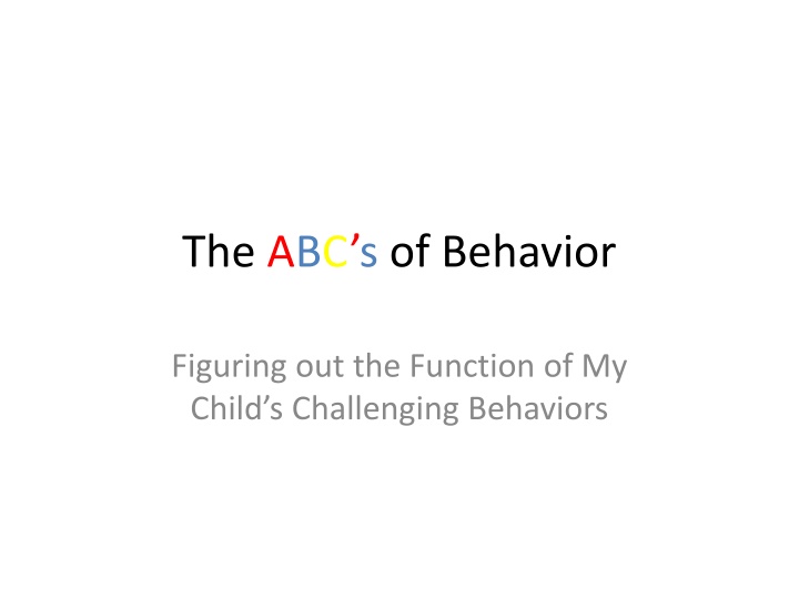 the abc s of behavior n.w
