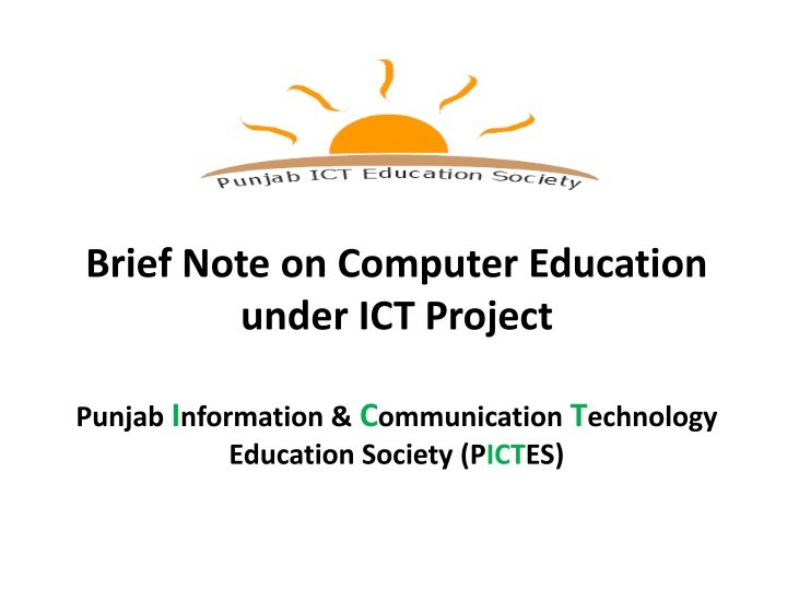 brief note on computer education under ict project n.w