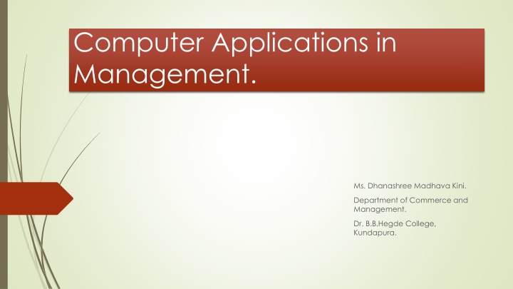 computer applications in management n.w