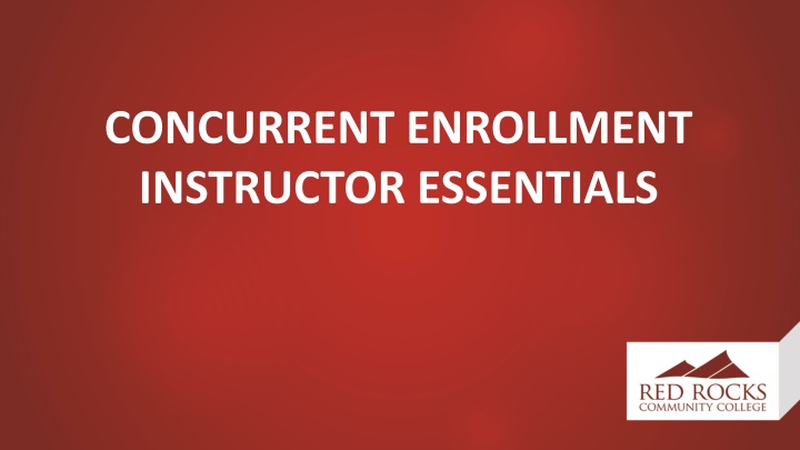 concurrent enrollment instructor essentials n.w