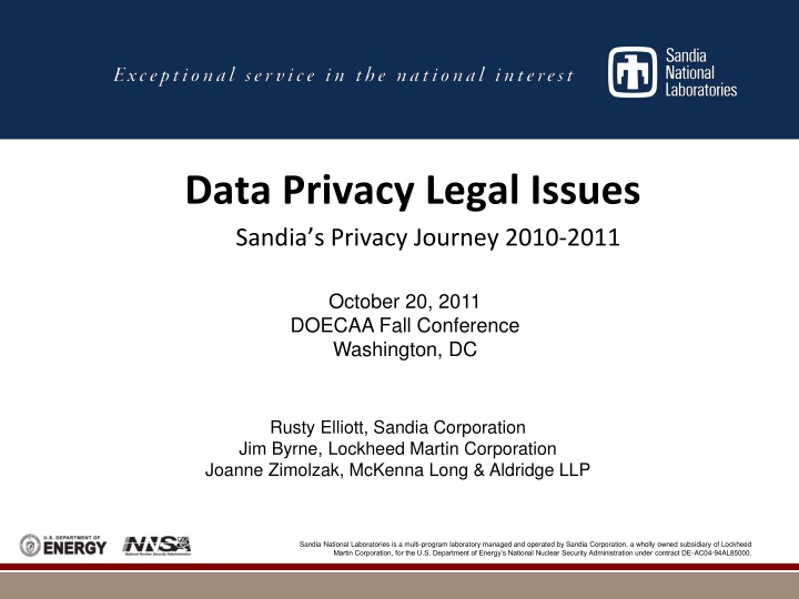 data privacy legal issues sandia s privacy n.w