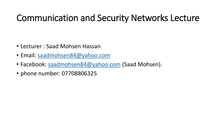 communication and communication and security n.w