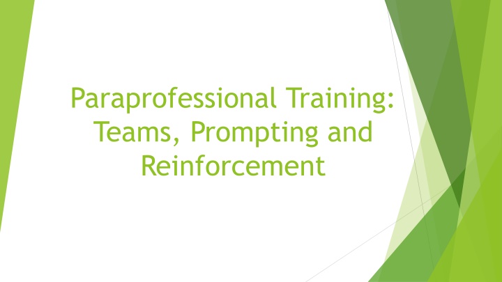 paraprofessional training teams prompting n.w