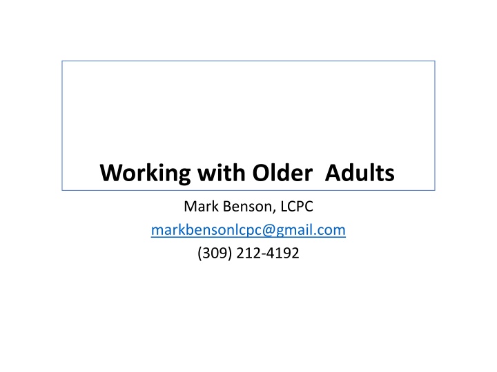 working with older adults n.w