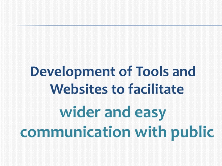 development of tools and websites to facilitate n.w