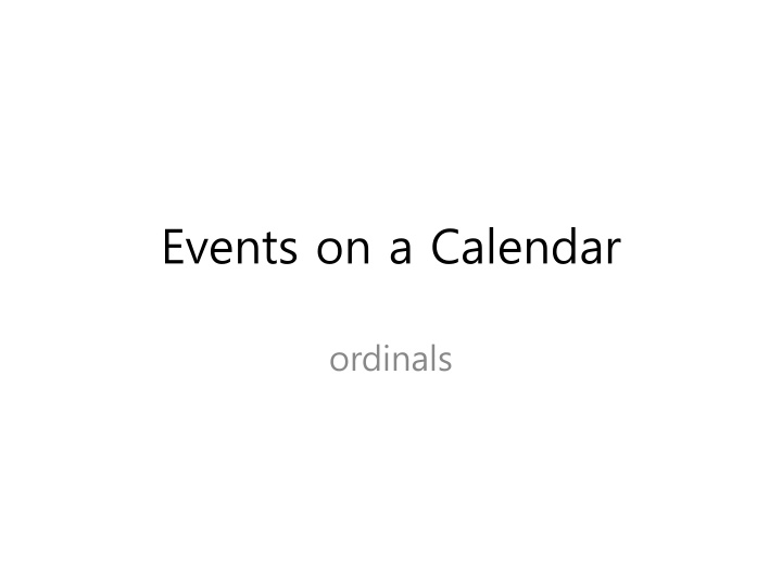 events on a calendar n.w