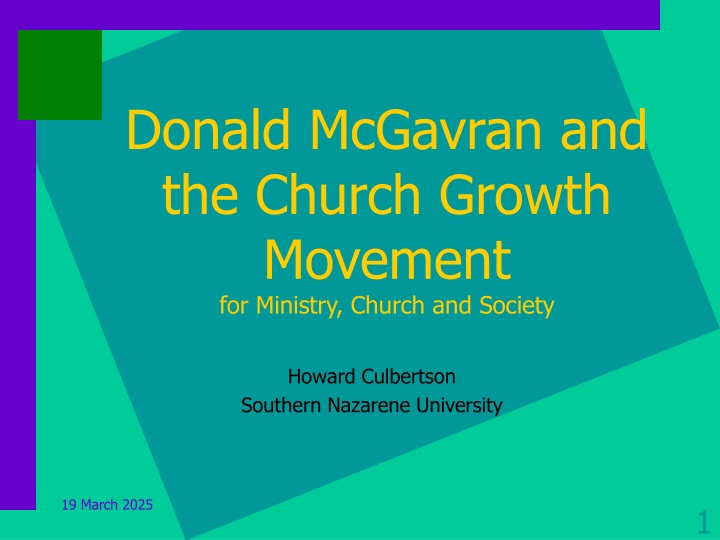 donald mcgavran and the church growth movement n.w