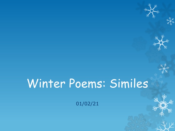 winter poems similes n.w