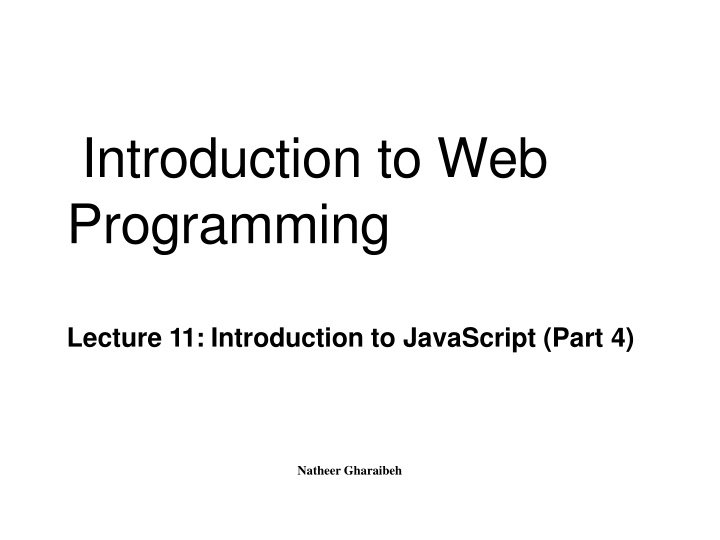 introduction to web programming n.w