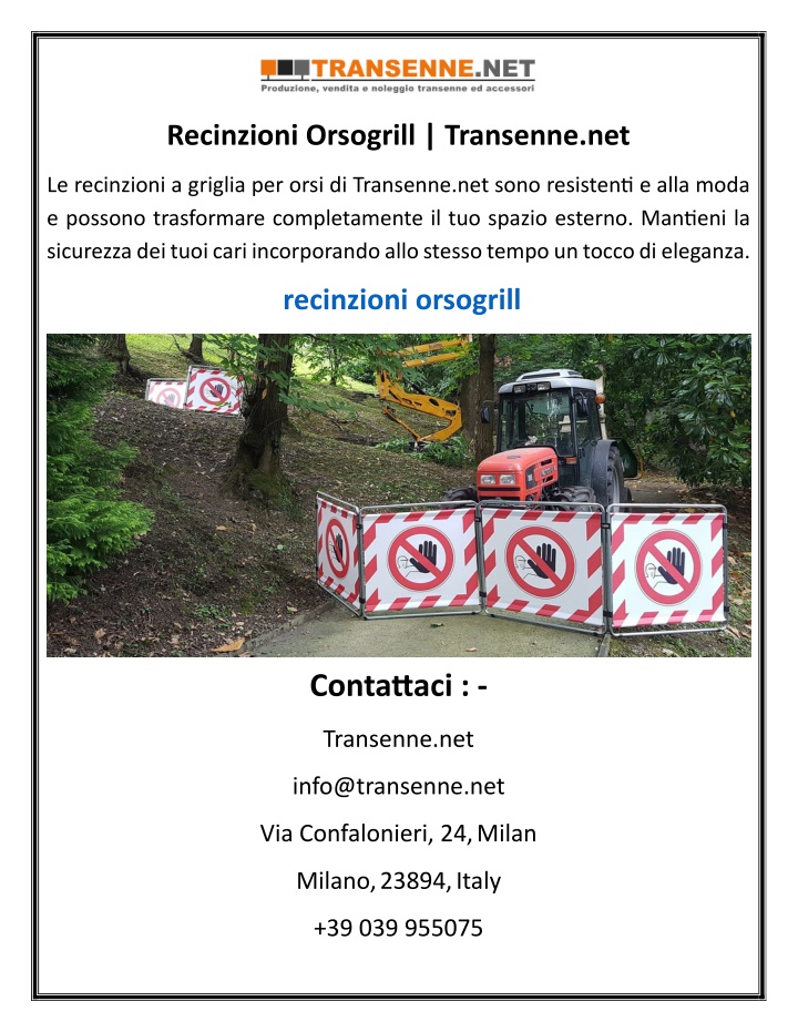 recinzioni orsogrill transenne net n.w