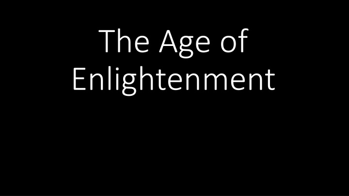 the age of enlightenment n.w