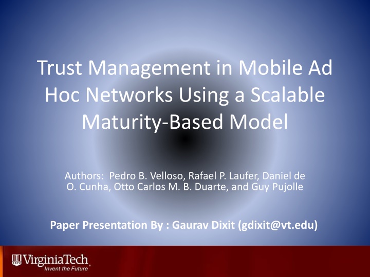 trust management in mobile ad hoc networks using n.w