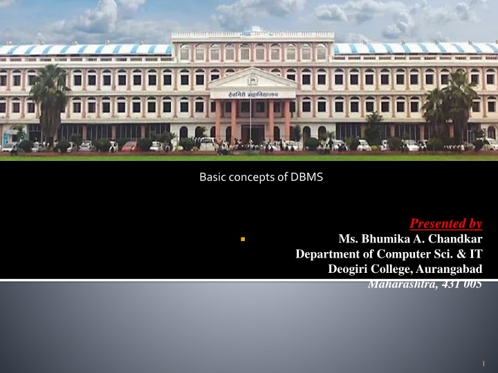 basic concepts of dbms n.w