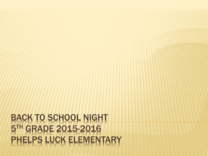 back to school night 5 th grade 2015 2016 phelps n.w