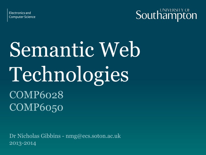 semantic web technologies comp6028 comp6050 n.w