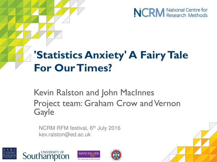 statistics anxiety a fairy tale for our times n.w