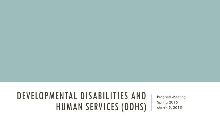 developmental disabilities and human services ddhs n.w