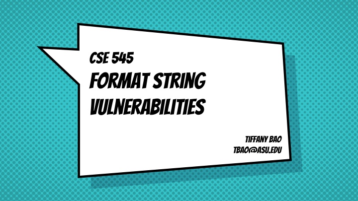 cse 545 format string vulnerabilities n.w
