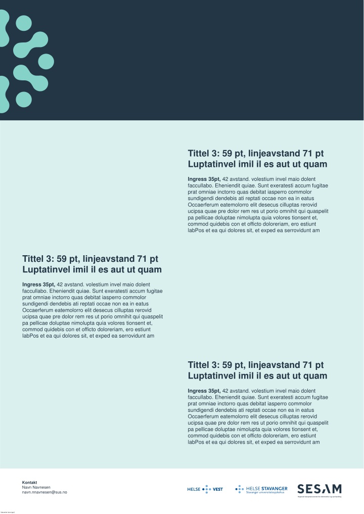 tittel 3 59 pt linjeavstand 71 pt luptatinvel n.w