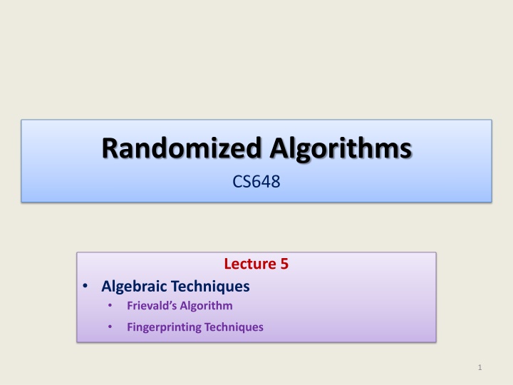 randomized algorithms cs648 n.w