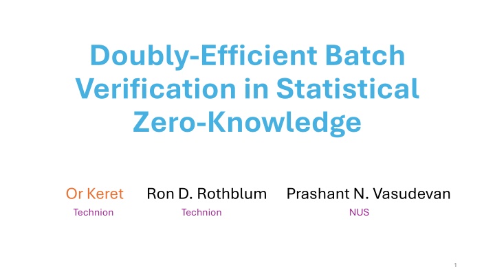 doubly efficient batch verification n.w