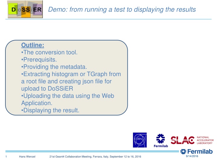 demo from running a test to displaying the results n.w