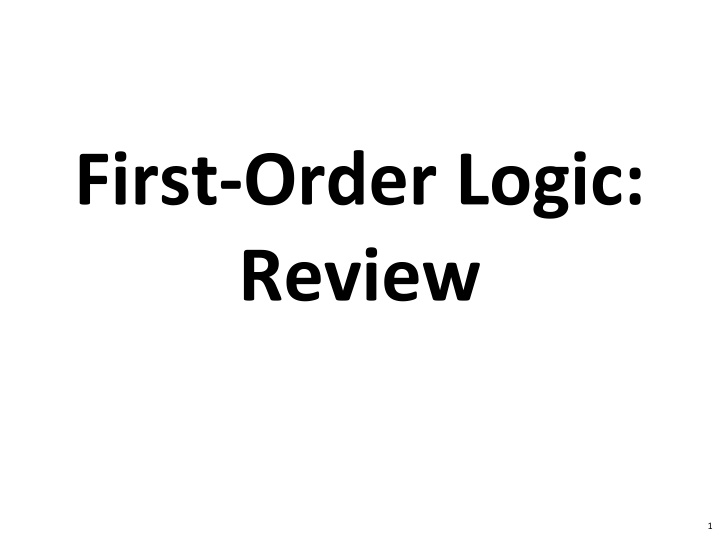 first order logic review n.w