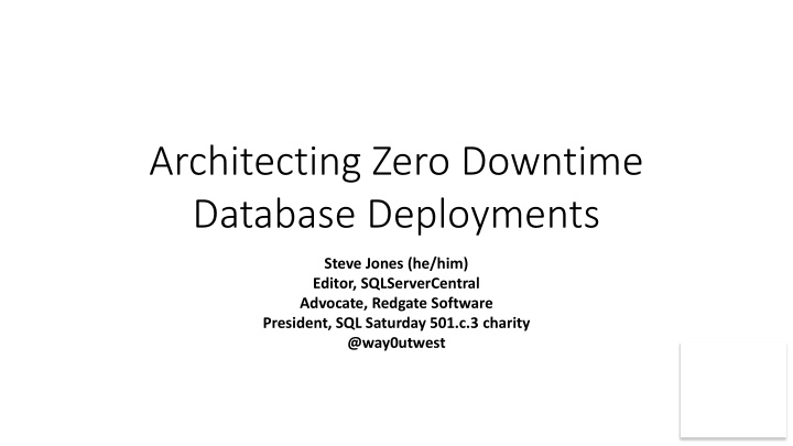 architecting zero downtime database deployments n.w