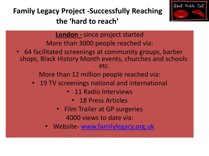 family legacy project successfully reaching n.w