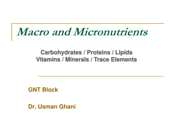 macro and micronutrients n.w