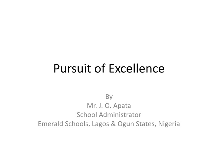 pursuit of excellence n.w