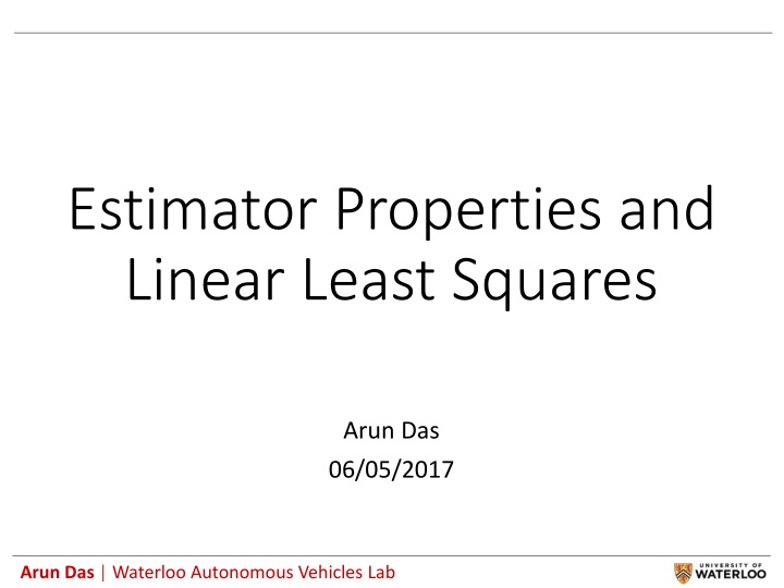 estimator properties and linear least squares n.w