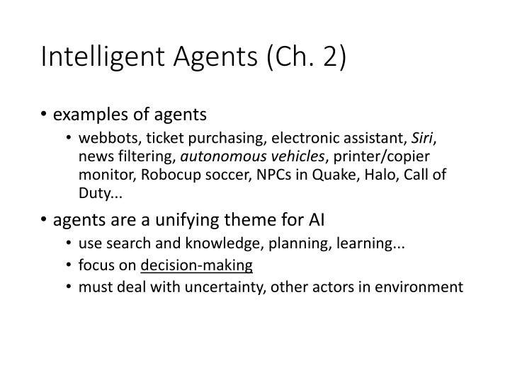 intelligent agents ch 2 n.w