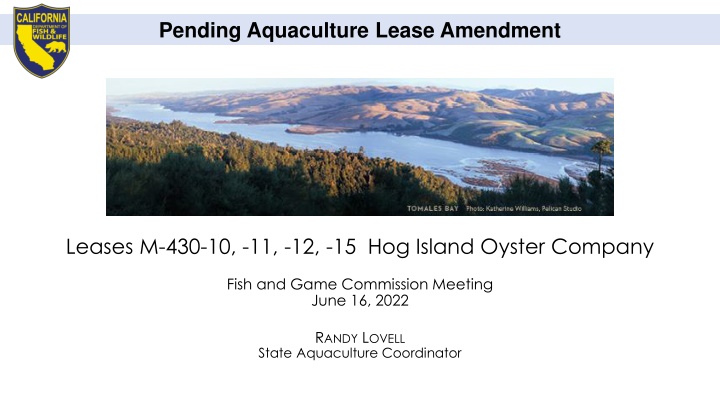 pending aquaculture lease amendment n.w