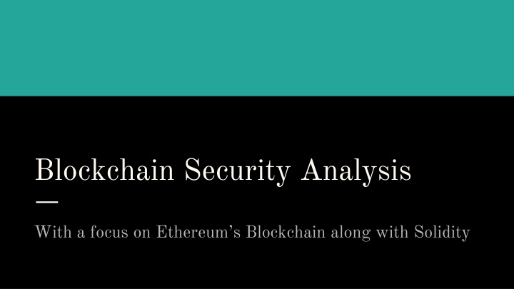 blockchain security analysis n.w