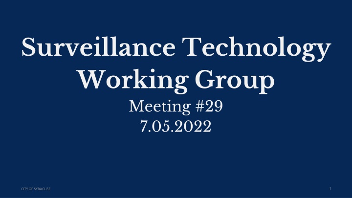surveillance technology policy and data governance n.w