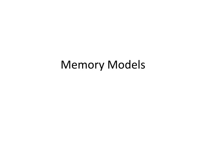 memory models n.w
