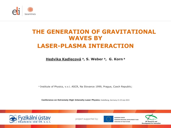 the generation of gravitational waves by laser n.w