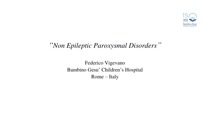 non epileptic paroxysmal disorders n.w