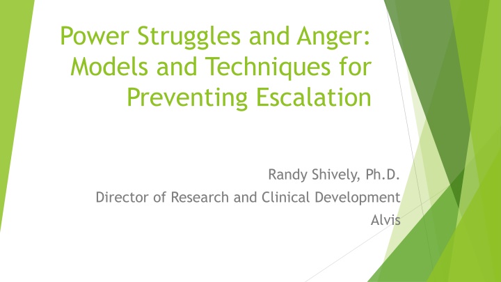 power struggles and anger models and techniques n.w