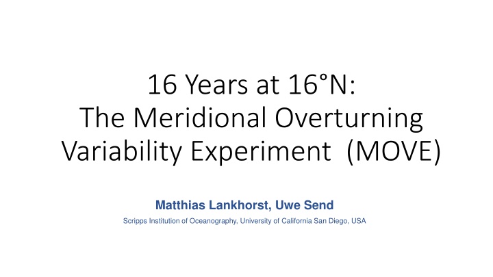 16 years at 16 n the meridional overturning n.w