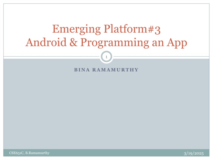 emerging platform 3 android programming an app n.w