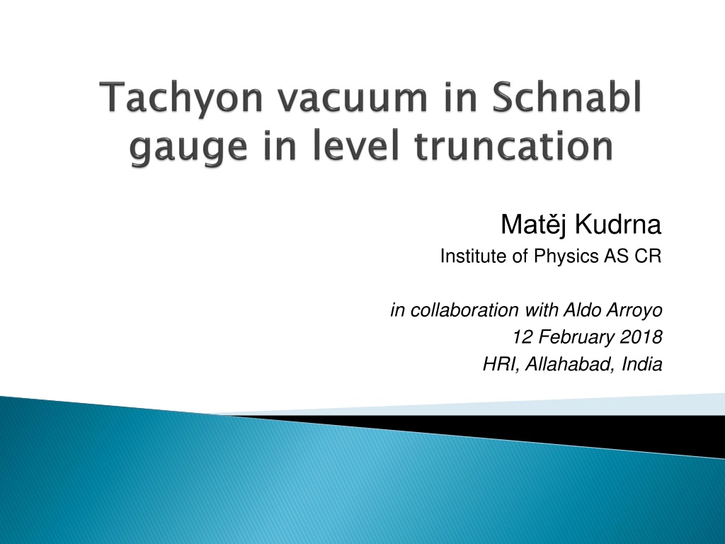 mat j kudrna institute of physics as cr n.w