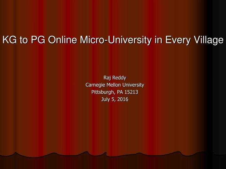kg to pg online micro university in every village n.w
