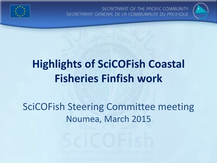highlights of scicofish coastal fisheries finfish n.w