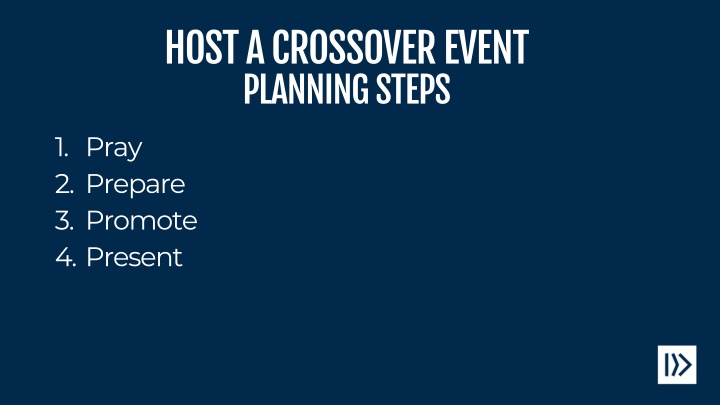 host a crossover event planning steps n.w
